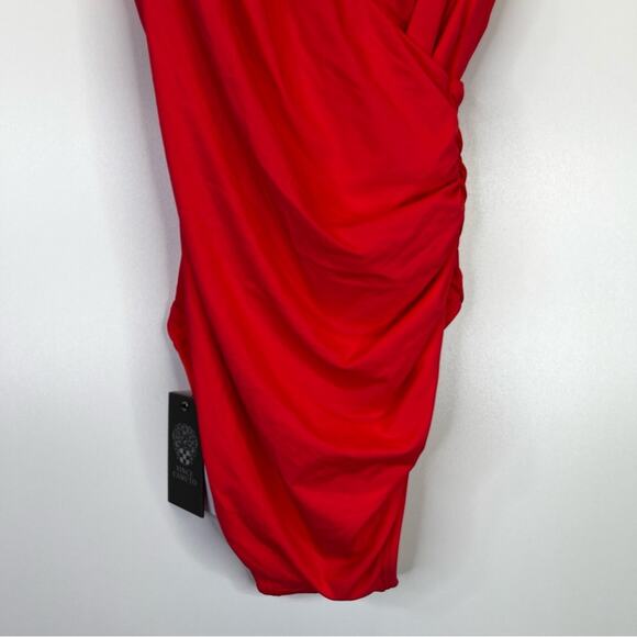 Vince Camuto Shirred Surplice One Piece swimsuit watermelon - 8 - Picture 11 of 14